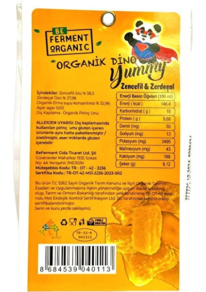 Beferment Organic Zencefil&zerdeçal Yummy 60 G