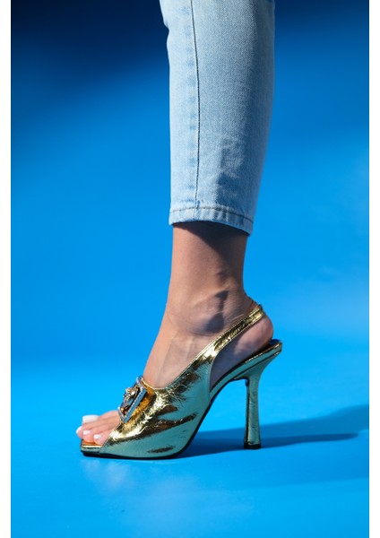 Olney Altın Kadın Topuklu Ayakkabı indirimleri