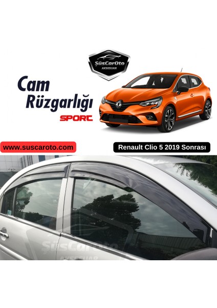 Renault Clio 5 2019 Sonrası Uyumlu Mugen Cam Rüzgarlığı Seti Piano Black 4'lü