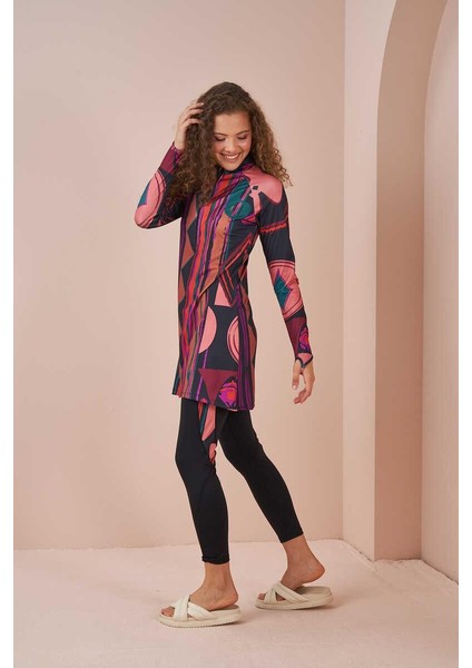 Etnik Performans Tesettür Mayo Takımı Siyah modelleri