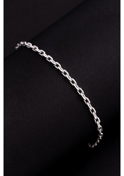 Erkek Gümüş Bileklik - 3 mm Forse Zincir Gümüş Bileklik modelleri