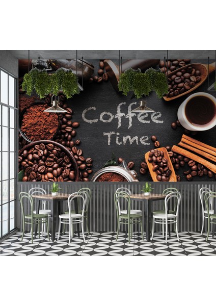 Coffee Time Duvar Kağıdı Kahve Dükkanı Duvar Resmi Restoran Duvar Posteri