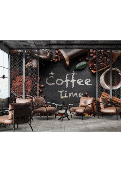 Coffee Time Duvar Kağıdı Kahve Dükkanı Duvar Resmi Restoran Duvar Posteri