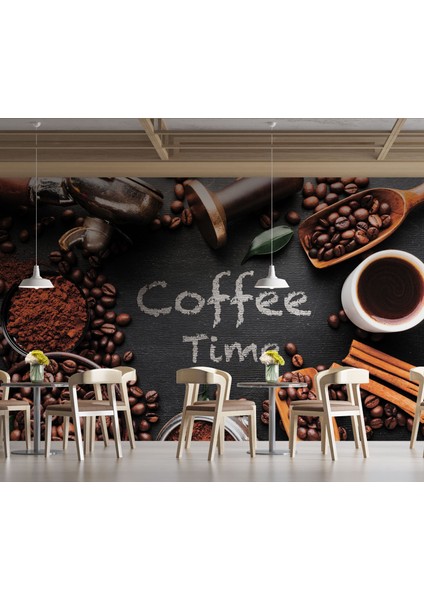 Coffee Time Duvar Kağıdı Kahve Dükkanı Duvar Resmi Restoran Duvar Posteri