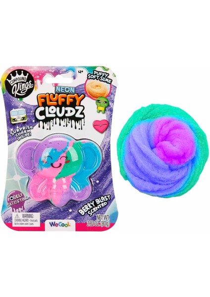 Neon Fluffy Cloudz Butterfly Slime