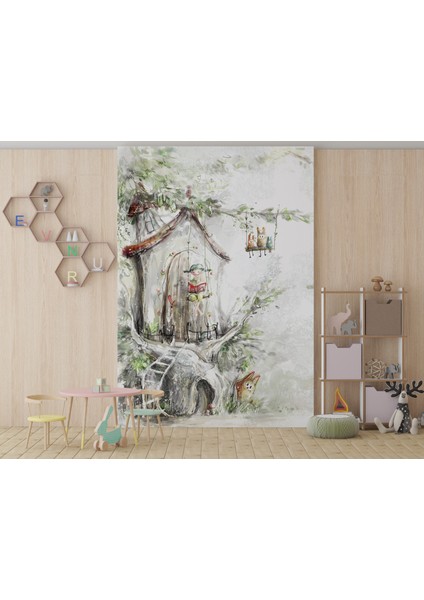 Peri Evi Duvar Kağıdı Ağaç Ev Duvar Resmi Çocuk Odası Duvar Posteri