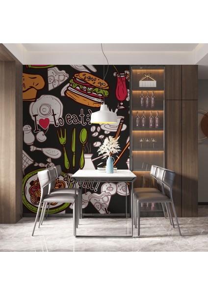 Restoran Duvar Kağıdı Cafeler Için Duvar Resmi Fast Food Duvar Posteri