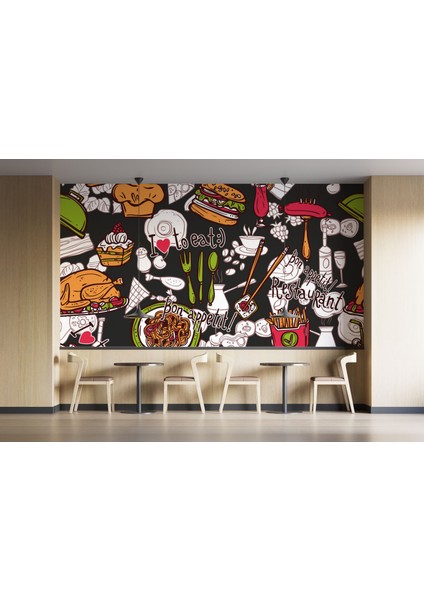 Restoran Duvar Kağıdı Cafeler Için Duvar Resmi Fast Food Duvar Posteri