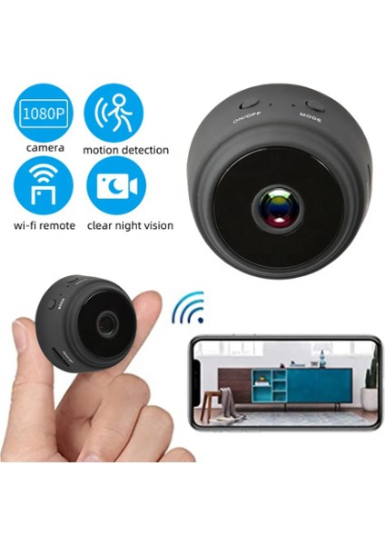 Mini Güvenlik Kamerası, 1080P Hd Wifi Kablosuz Ev Güvenlik Kamerası, Gece Görüşü