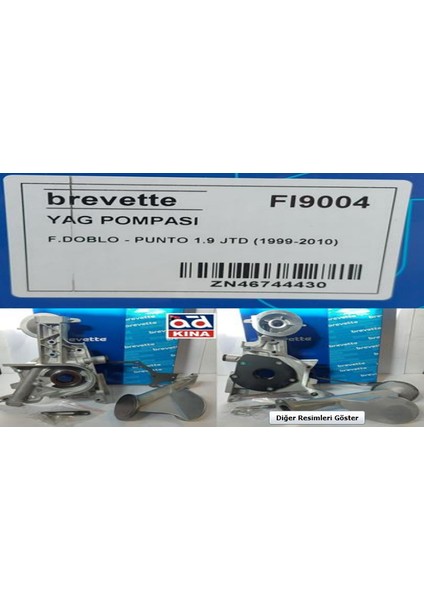 Yağ Pompası FI9004 Doblo Punto 1.9 Jtd 46744430 Gold