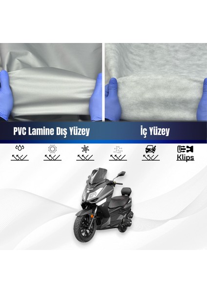Ultra Shop Yukı T9 Strom 125 Su Geçirmez Motosiklet Brandası 4 Mevisme Uygun Motor Branda