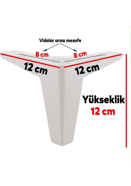20'li Set Sedir Lüks Mobilya Kanepe Koltuk Tv Ünitesi Yükseltici Destek Ayağı Ayakları 12 cm Beyaz