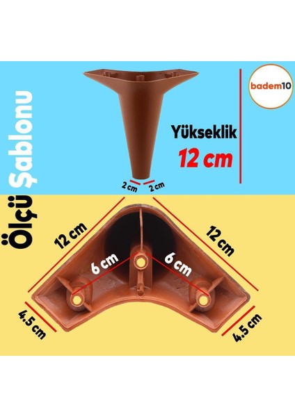 20'li Set Aspen Lüks Mobilya Kanepe Koltuk Tv Ünitesi Yükseltici Destek Ayağı Ayakları 12 cm Kahve modelleri