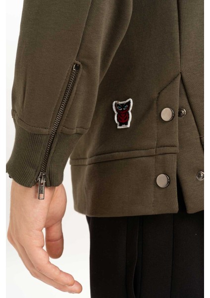 Erkek Bisiklet Yaka Fermuar Detaylı Sweatshirt indirimleri