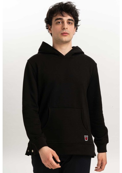 Çıt Çıt Detaylı Kapüşonlu Erkek Sweatshirt fırsatları