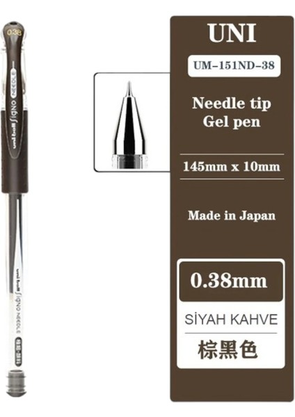 Signo Needle ( 0.38 ) Iğne Uçlu Jel Kalem Kahvesiyah ( Üç Adet ) fiyatları