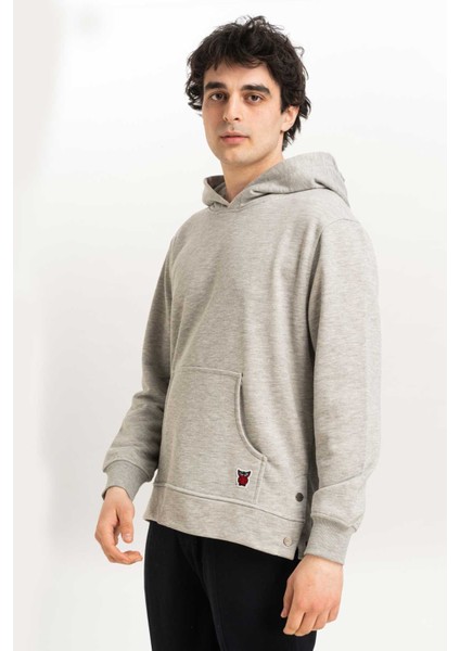 Çıt Çıt Detaylı Kapüşonlu Erkek Sweatshirt fiyatları