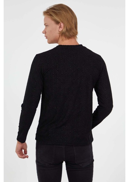Kendinden Desenli Rahat Kalıp Sweatshirt fiyatları