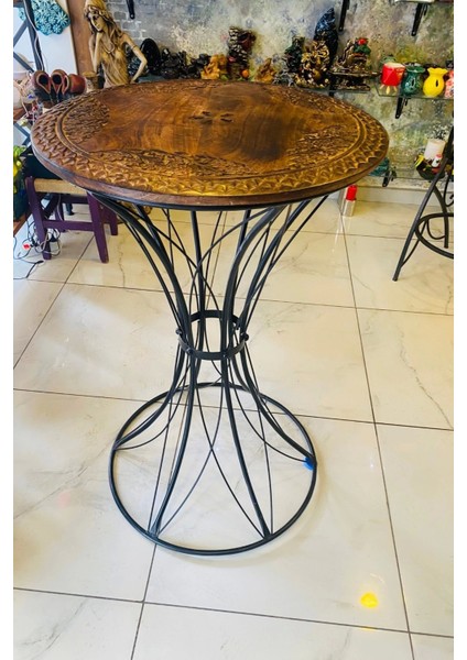 Masa Ferforje El Işi Ahşap Masa Bar Masası modelleri