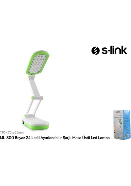 ML-300 Beyaz 24 Ledli Ayarlanabilir Şarjlı Masaüstü LED Lamba indirimleri