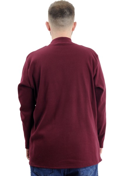 Büyük Beden Uzun Kol Yarım Balıkçı Kazak 22558 Mürdüm fırsatları