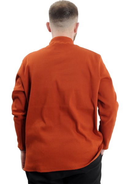 Büyük Beden Uzun Kol Yarım Balıkçı Kazak 22558 Tarçın fırsatları