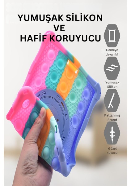 Samsung Galaxy Tab A9 8.7 Inç Uyumlu Patpat Standlı Tablet Silikon fiyatları