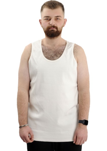 Büyük Beden Erkek Kolsuz Atlet 6341 Ekru