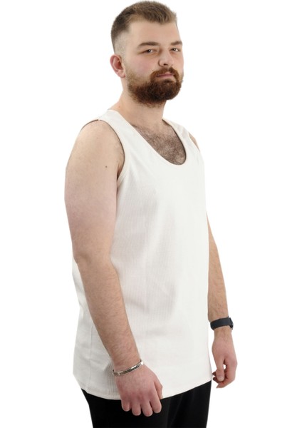 Büyük Beden Erkek Kolsuz Atlet 6341 Ekru modelleri