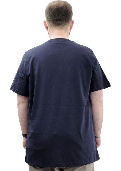 Büyük Beden Baskılı Erkek T-Shirt Bisiklet Yaka Sımplıcıty U24046 Lacivert modelleri