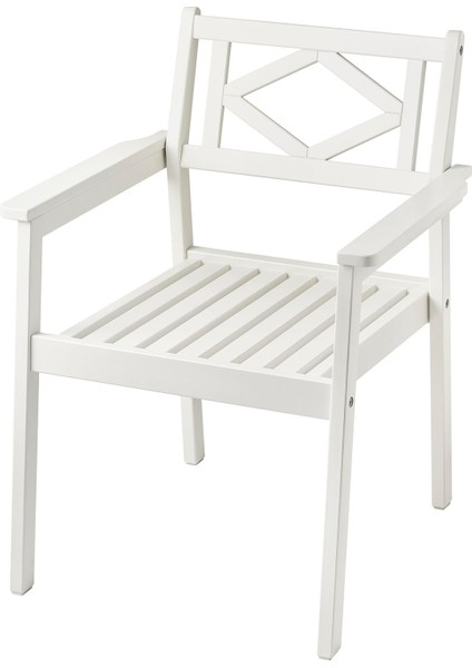 Kolçaklı Sandalye, Beyaz-Bej, Mindersiz