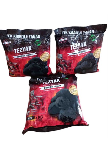 Tezyak Mangal Kömürü 3 Paket (6kg)