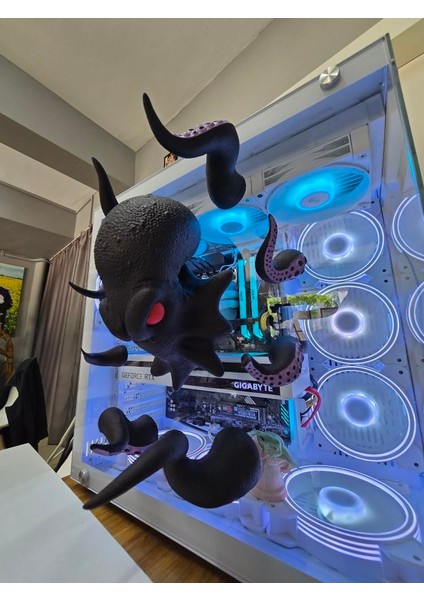 3D Modern Ahtapot Duvar Askılığı,kulaklık Satandı