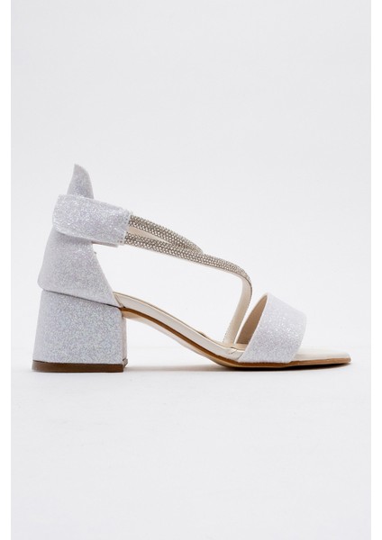 Kız Çocuk Sedef Topuklu Taşlı Abiye Ayakkabı indirimleri