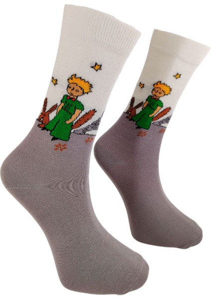 Ithal Özel Seri Unisex Little Prince Renkli Soket Çorap Dikişsiz fiyatları