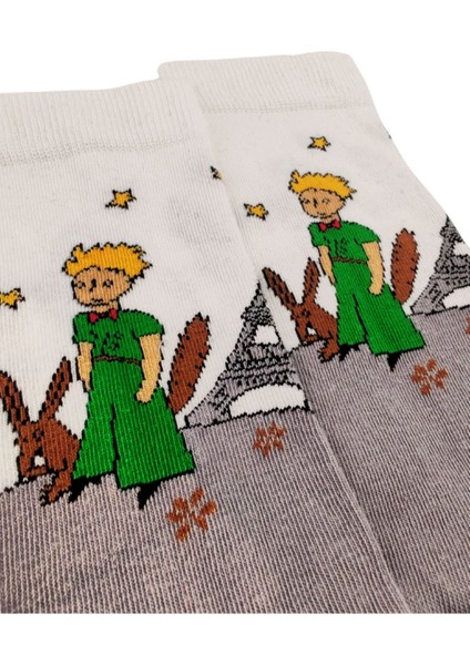 Ithal Özel Seri Unisex Little Prince Renkli Soket Çorap Dikişsiz modelleri