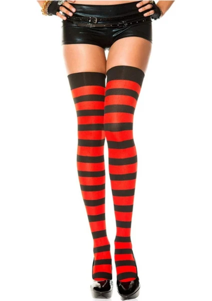 Happy Socks Ithal Özel Seri Women's Extra Long Cute Red Striped Diz Üstü Çorap