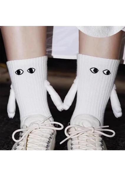 Beyaz Mıknatıslı El Ele Tutuşan Çorap Arkadaşlık Moda Spor Çorabı fiyatları