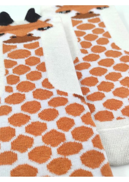 Unisex Happy Giraffe Renkli Patik Çorap