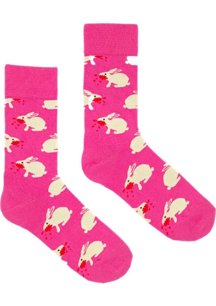 Ithal Özel Seri Unisex Pink Rabbit Renkli Soket Çorap