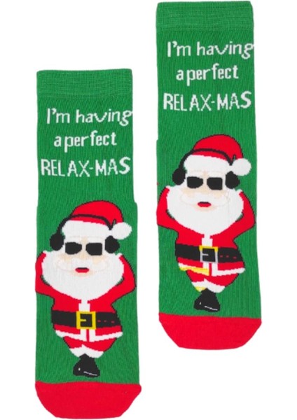 Özel Koleksiyon Unisex Yılbaşı Noel Merry Christmas Happy Relax Mas Soket Çorap fiyatları