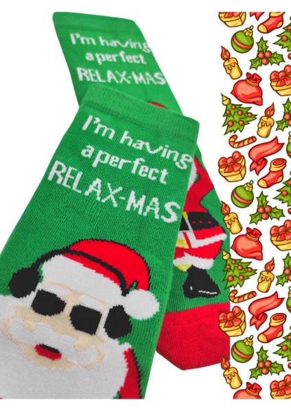 Özel Koleksiyon Unisex Yılbaşı Noel Merry Christmas Happy Relax Mas Soket Çorap modelleri