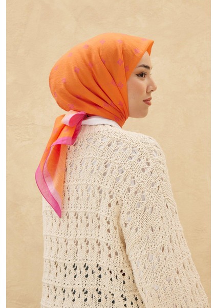 Olinda Eşarp - Turuncu Fuşya