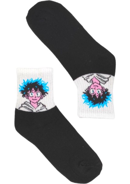 Unisex My Hero Izuku Midoriya Anime Boy Kolej Çorap modelleri