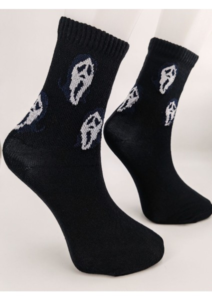 Unisex Comics Fashion Scream Black Kolej Çorap fiyatları