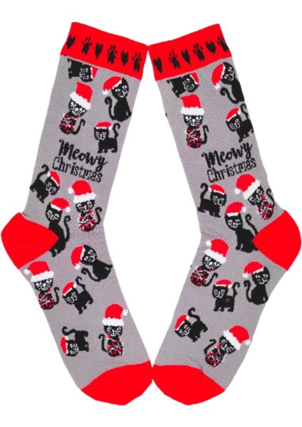 Happy Socks Ithal Özel Seri Unisex Happy Meowy Christmas Sock Renkli Soket Çorap