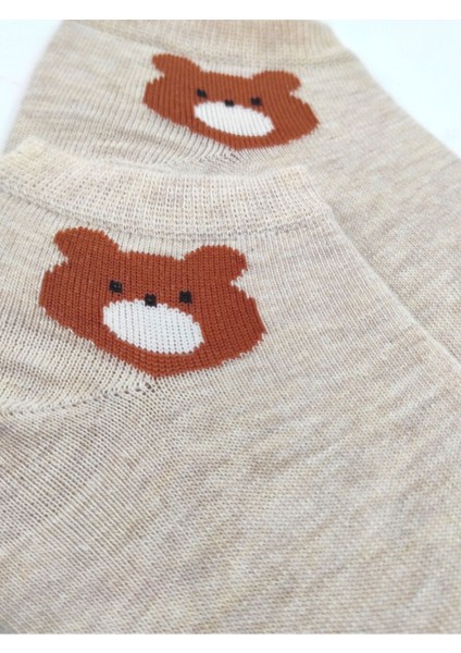 Unisex Happy Bear Renkli Patik Çorap