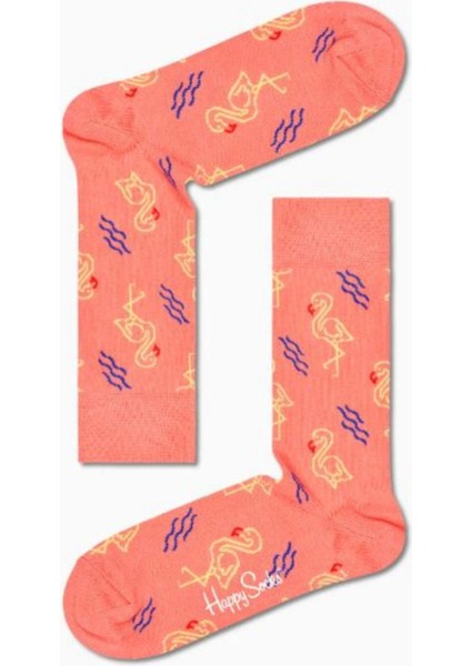 Happy Socks Ithal Özel Seri Unisex Renkli Soket Flamingo Happy Çorap