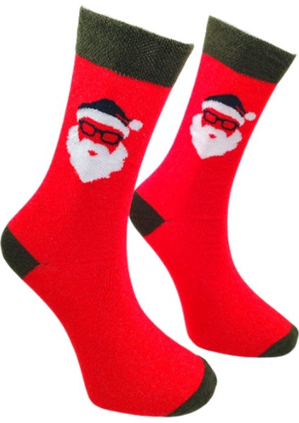 Özel Koleksiyon Unisex Yılbaşı Noel Merry Christmas Happy Red Classic Soket Çorap fiyatları