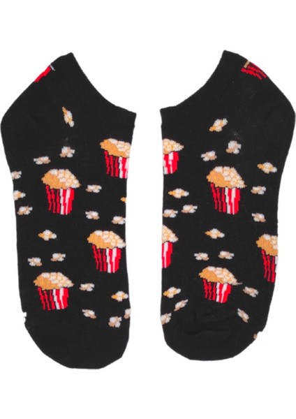 Unisex Happy Popcorn Renkli Patik Çorap